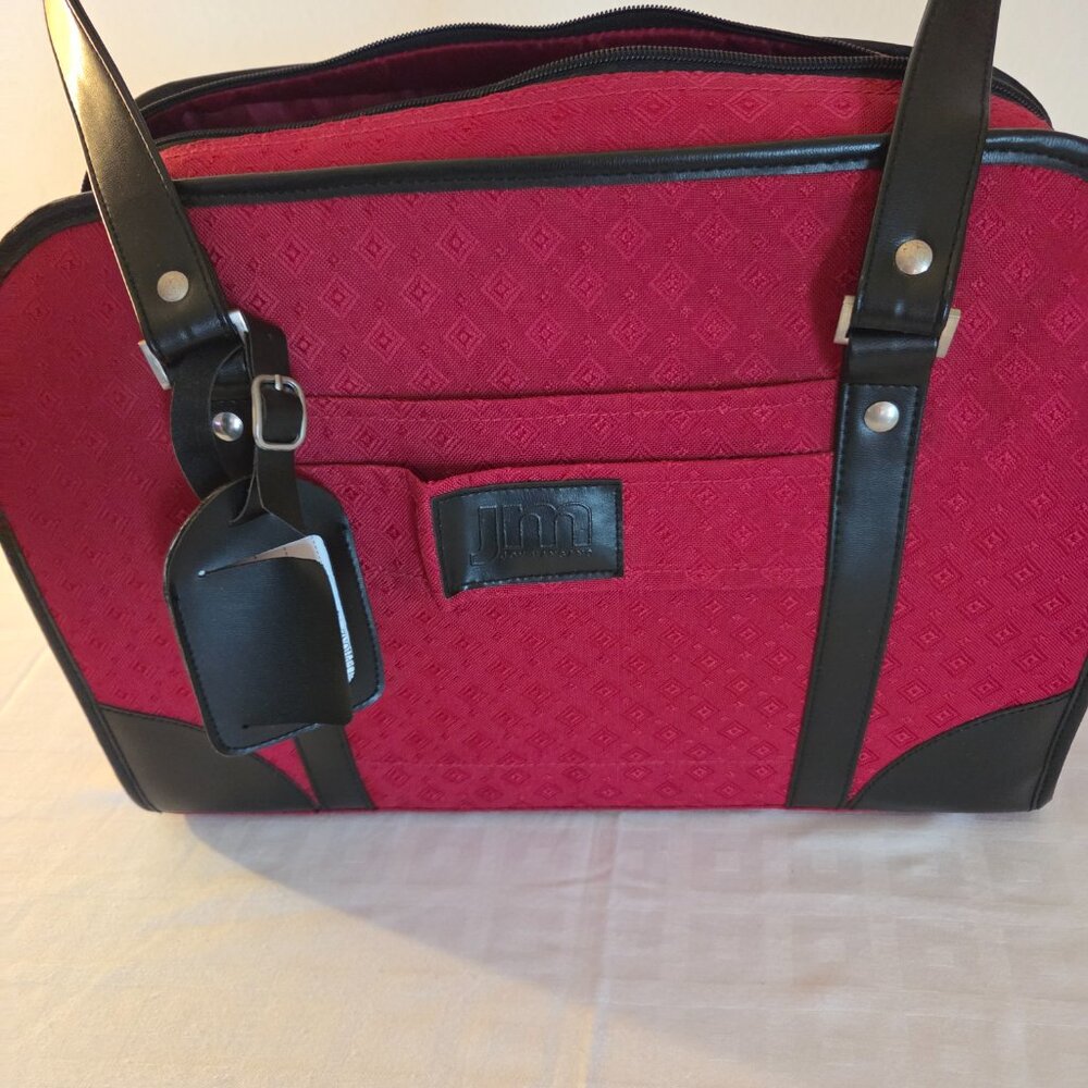 Joy Mangano Weekender Travel Carry On Bag Luggage Lightweight Red 17”w x 12” - Picture 8 of 8
